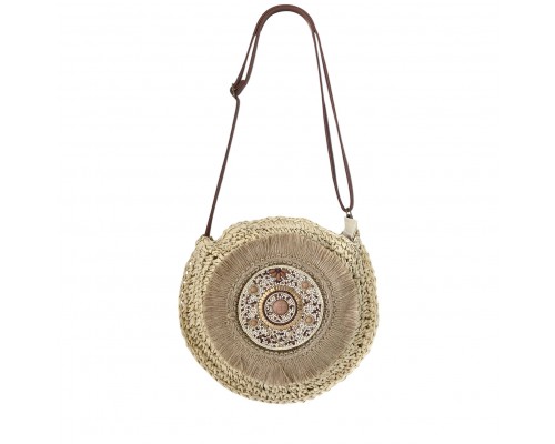 Bolso De Hombro Rafia 